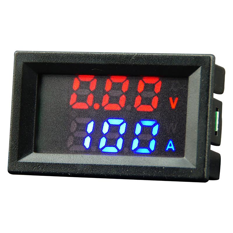 High Quality New Dc 100V 100A Upgraded Voltmeter Ammeter Led Amp Dual Digital Volt Meter Gauge Temperature Measurement