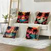 Tropical Palm Flamingo Cushion Cover Natural Linen Organic Fabric Double-Sided Printing Sofa Home Decor Gift Pillow Cover
