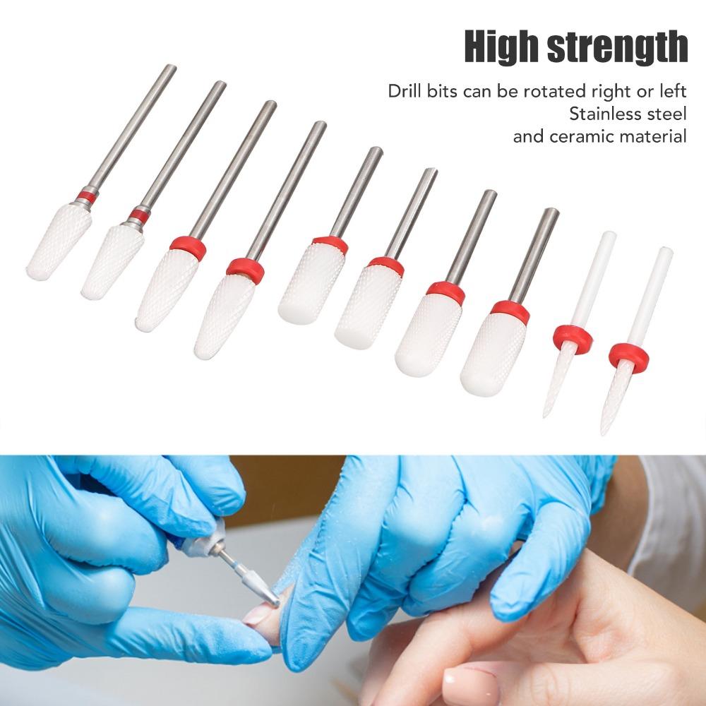 10pcs 3/32 Inch Standard Shank Nail Glue Removal Bits  Practical For Salon And Home Manicure