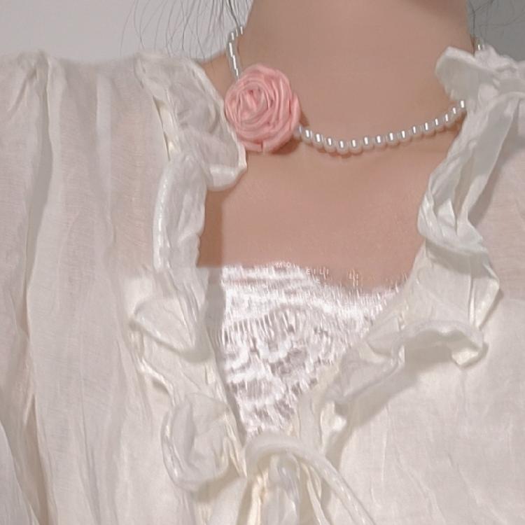 Pendant Necklaces Artificial Pearl Flower Choker Women Girls Chain Necklaces