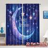 2pcs, 2D FLAT PRINTING Curtains (Without Rod) Cosmic Birthday Modern Modern Curtain 100% Polyester Curtains Decorations For Home