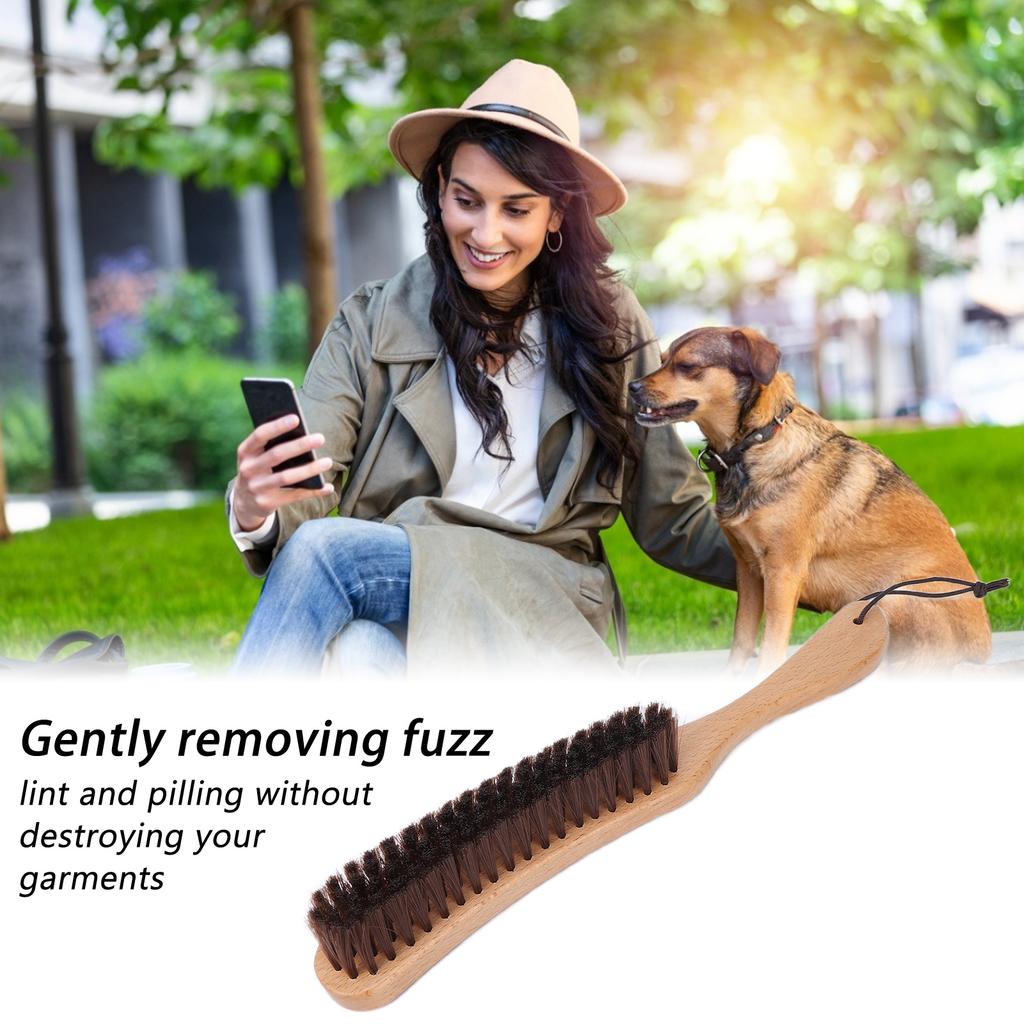Clothes Brush Antistatic Sweater Lint Hair Removal Wooden Handle Garment Brush Comb