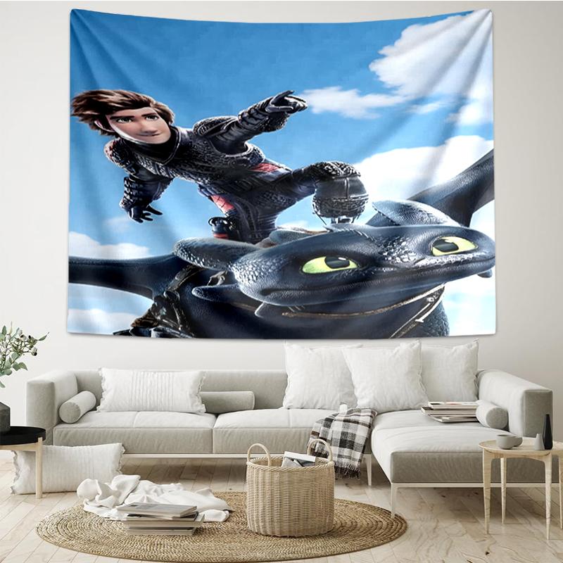 Dragon Print Tapestry, Backdrop, Easy Setup, Ideal for Bedroom, Office & Living Room, with Aesthetic Wall Hanging Decor.