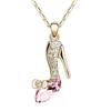 Lovers Elegant Glass Romantic Jewelry Shoe Fantasy Lady Cinderella Gift Statement Women Heel Pendant Crystal High Necklace
