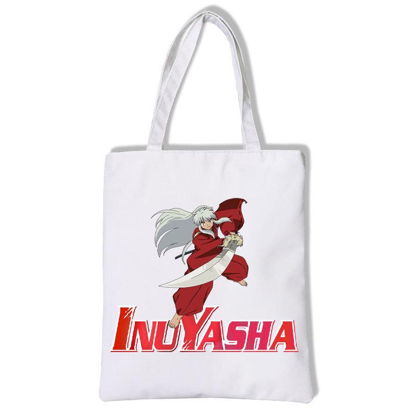 Белая холщовая сумка через плечо Riman Inuyasha Периферийная портативная сумка-мессенджер Холщовая сумка White 1