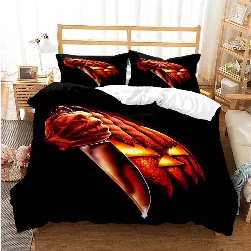 Halloween Michael Myers 3D Printed Bedding Set Duvet Covers Pillowcases Comforter Bedding Set Bedclothes Bed Linen