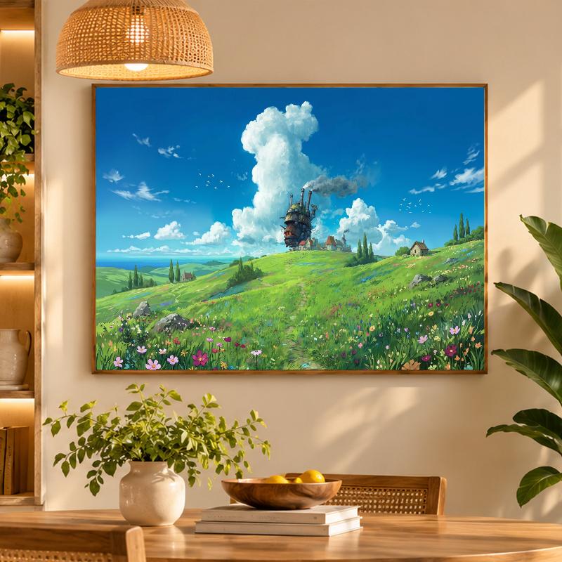 5D Diamond Painting Howl's Moving Castle DIY Full Drill Diamond Art Kit Home Decoration