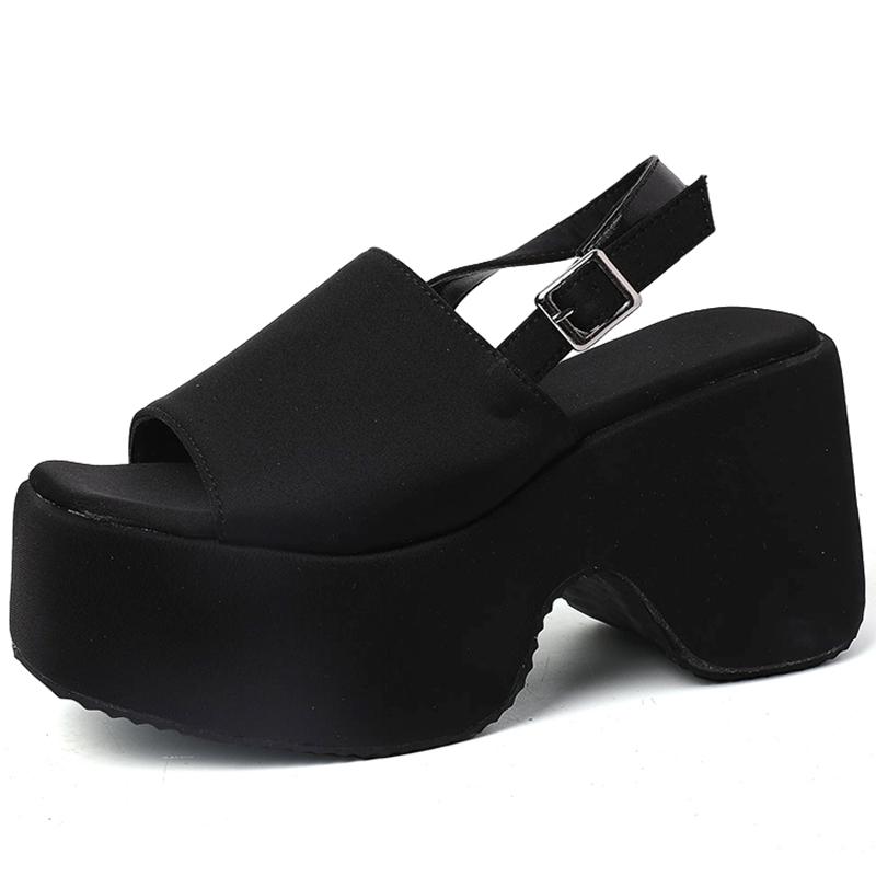 Fashion Summer Fashion Leopard Print Open Toe Sandals Women Punk Style Platform Wedges Heels Party Shoes