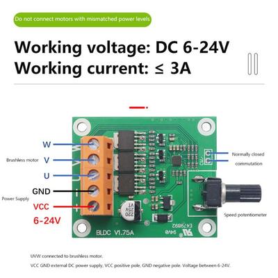 Motor Control Board for Brushless DC Motors Operating At 6V 12V 24V Suitable for CD Drive Fan and Other Motor Applications