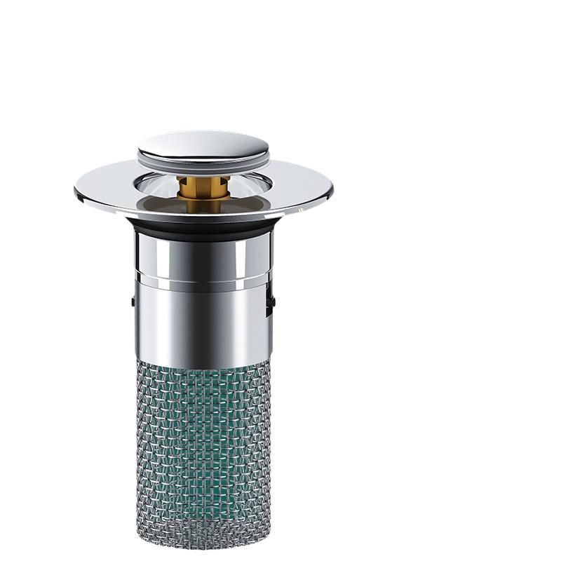 Washbasin Plug Anti Odor Pop-Up Bounce Core Basin Stopper Hair Catcher Shower Sink Strainer Stainless Steel Filter Bouncing Core