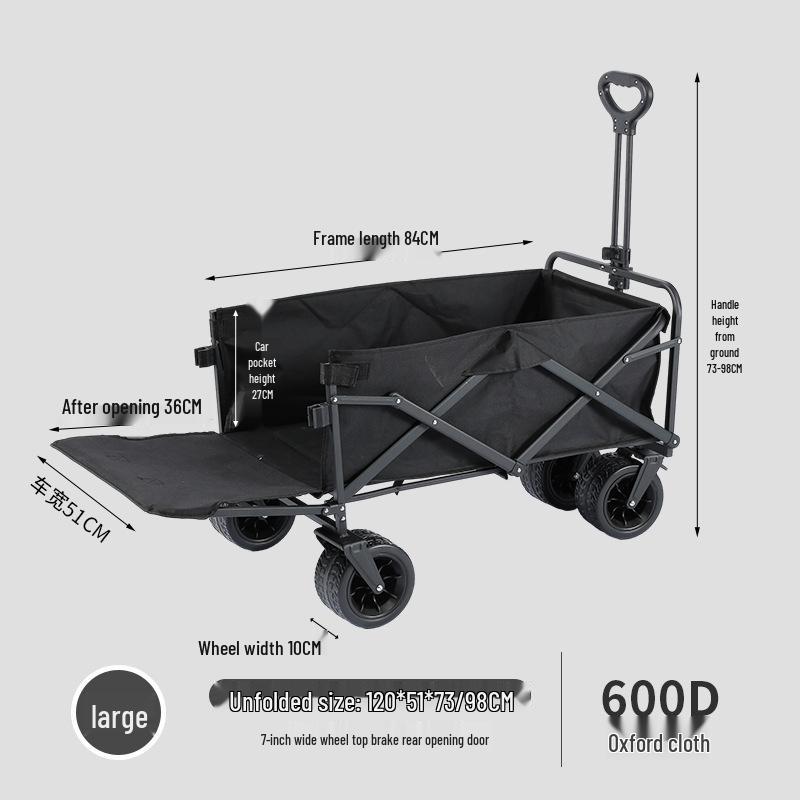 Portable Foldable Outdoor Camping and Shopping Cart with Large Capacity