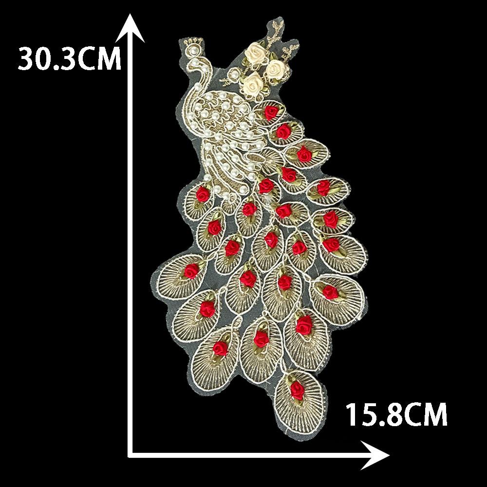 Diy Decorative Cheongsam Wedding Dress Embroidery Accessories Multi-Colored Peacock Collar Hollow Lace Mesh Lace Accessories