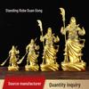 Brass Guan Gong God of Wealth with Blade Home Statue Figurine