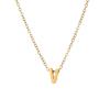 Elegant 18K Gold Titanium Letter Pendant Necklace - Durable and Versatile Clavicle Chain