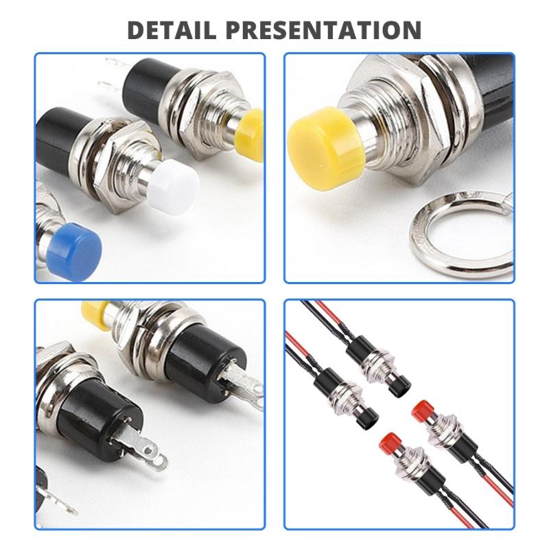 10pcs Multipurpose Reset Push Button Switches Sturdy Plastic Materials Ideal for Frequent Use In Various Projects