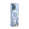 Independent station hot-selling blue flower daisy iPhone17 mobile phone case Apple 13 high magnetic permeability transparent case 16 anti-drop