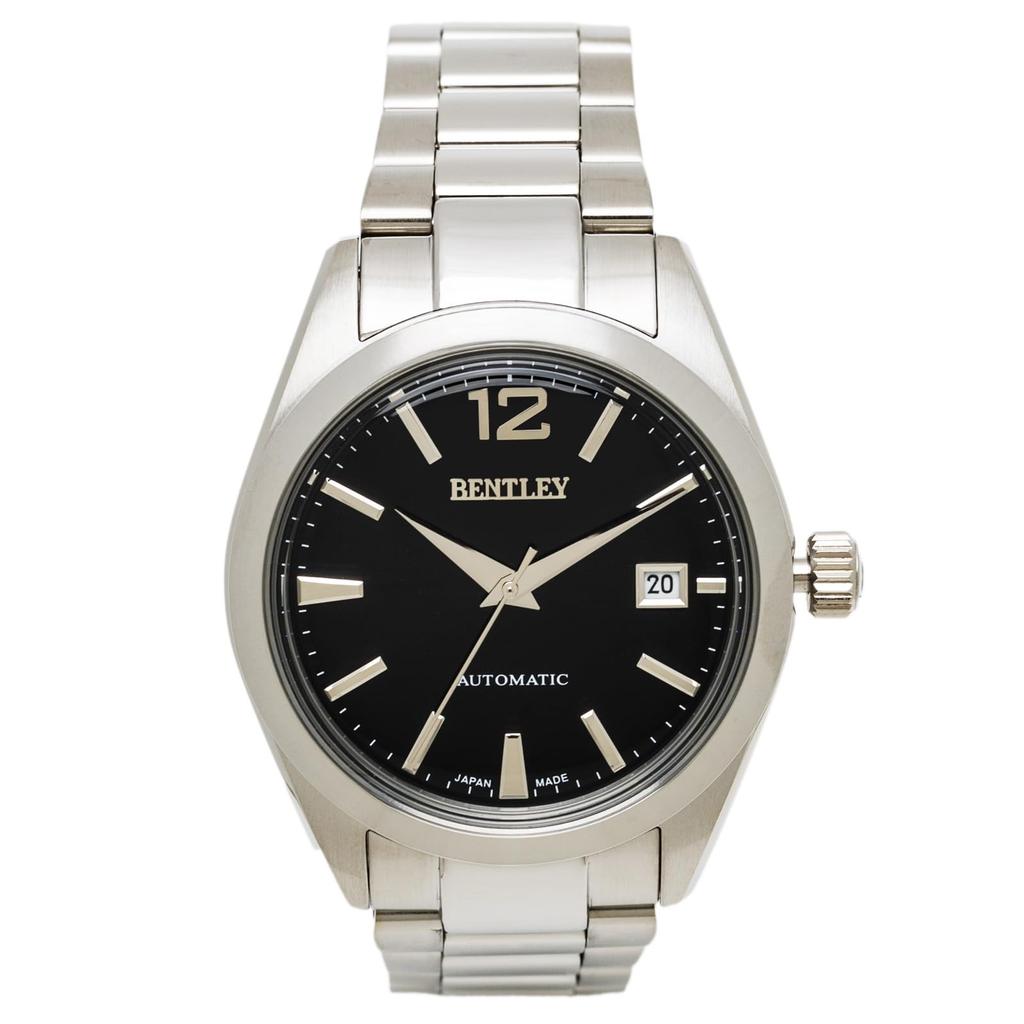Automatic Watch Analog Mechanical Automatic Winding Waterproof Metal Band Bentley Black Silver [Clefer] Men's BT-AM392-BKS