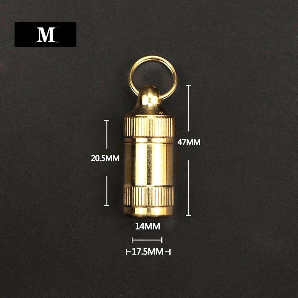 Wasserdichte Ohrstöpsel Kapsel Reise Tablettenbehälter Messing Pillendose Pillenaufbewahrungsbox Medizinflasche Schlüsselanhängerhalter