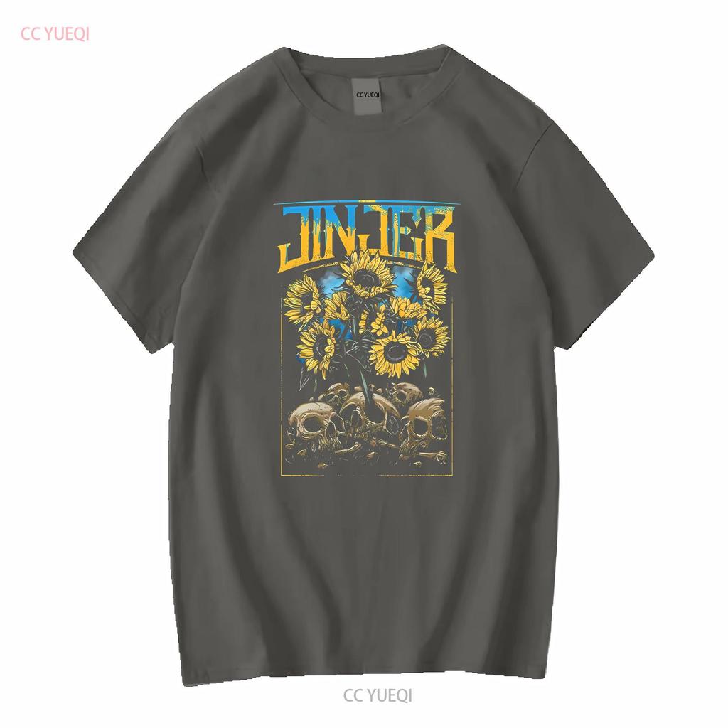 RETRO Jinjer Band Totenkopf Album T-Shirt Schwarz Alle Vintage Gewaschen Lässig Herren Unisex Vielseitig Leicht Stilvoll