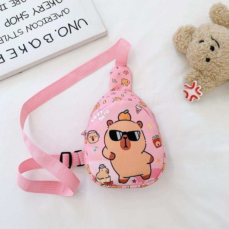 Capybara Print Cartoon Kids Single Shoulder Crossbody Chest Bag Fashion Gift