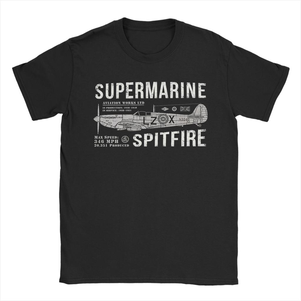 Spitfire Supermarine RAF Fighter Aircraft T Shirts 100 Cotton Tees Summer Vintage Short Sleeve T Shirt O Neck Hippie Tshirt