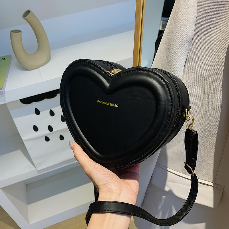 

Heart Shape Crossbody Bags For Women Solid Pu Leather Shoulder Bags Fashion Handbags Premium Durable Quality Useful 20x15x7cm