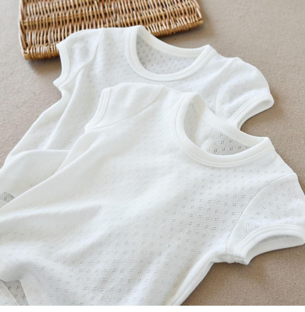 Children's Cotton Vest - Seamless Mesh Top, Solid Color, Round Neck, Loose Fit T-shirt for Boys and Girls
