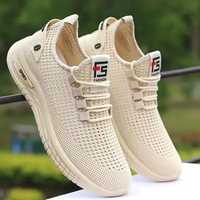 Men'S Breathable Knit Running Sneakers - Comfortable Slip-On Sneakers with Rubber Sole for Hiking, Casual & Outdoor Wear