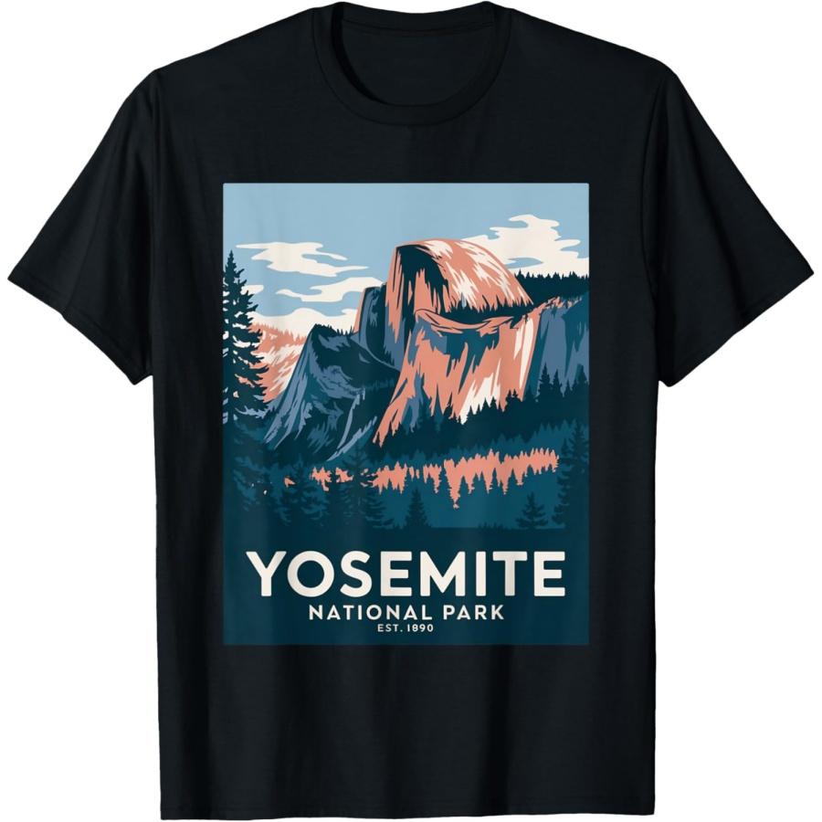 Yosemite National Park Vintage Camping Hiking Men Women Kids T-Shirt XXXXXL чёрный