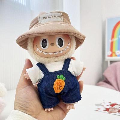 Macacão Azul Estrelado de 17cm Caixa Surpresa com Pingente de Cenoura - Roupa de Duas Peças