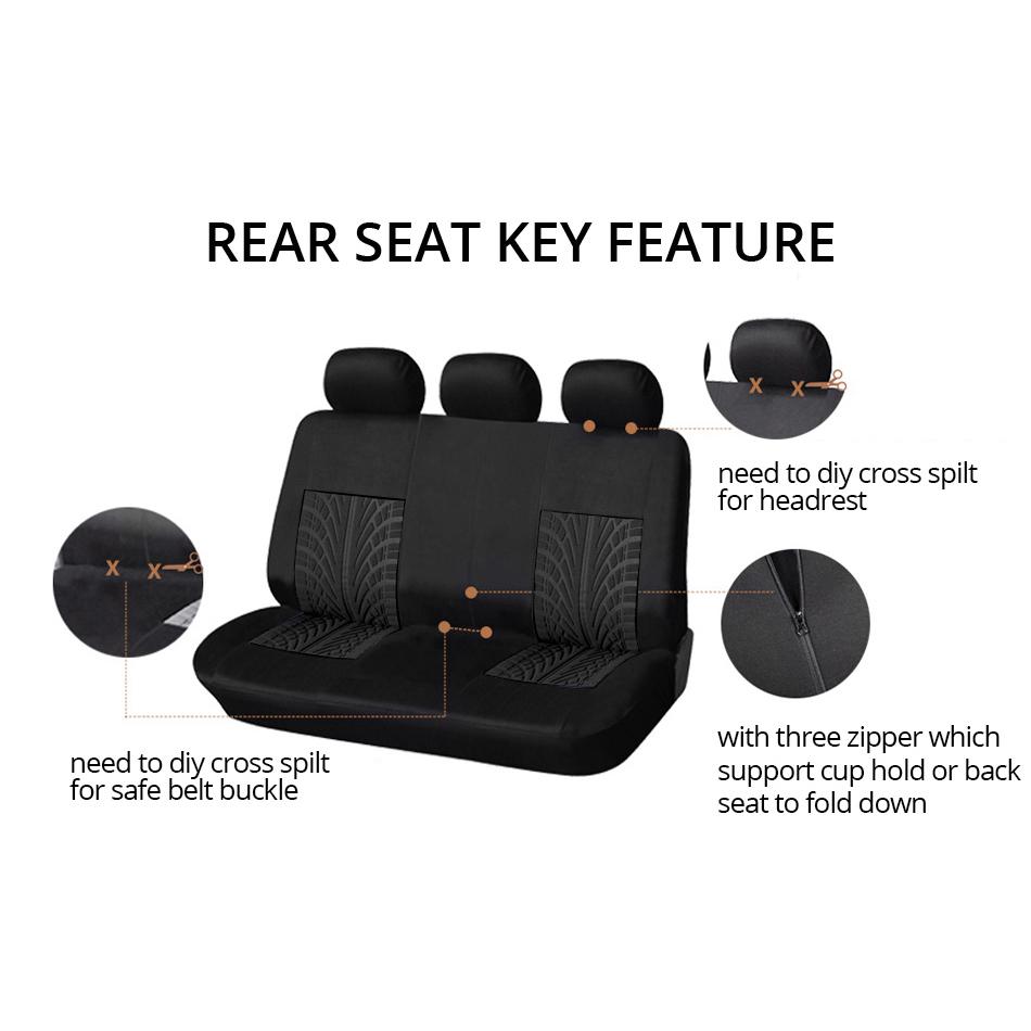 Black Complete Universal Seat Set, Front Seat Covers, Truck Seat Covers, Rear Seat Covers, Multiple Styles