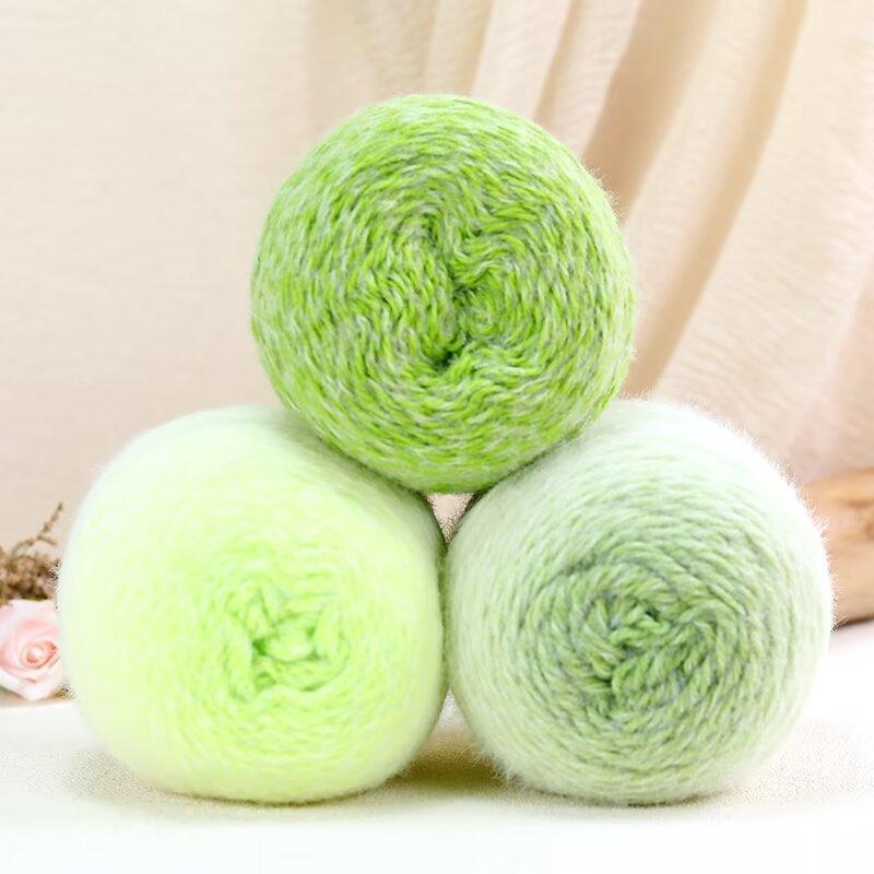 200G/ Roll Practical Gradient Color Wool Yarn Multicolor Handmade Crochet Yarn Soft Diy Knitting Yarn For Hat Sweater