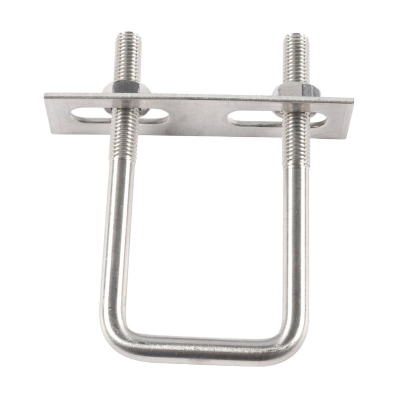 5Pieces Square Bents Square Bolts Craft of Stainless Steel With Frame Plates for Boats Trailer Pipe Various Use