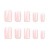 Gradient French Manicure: Pink & White Rectangle False Nail Tips