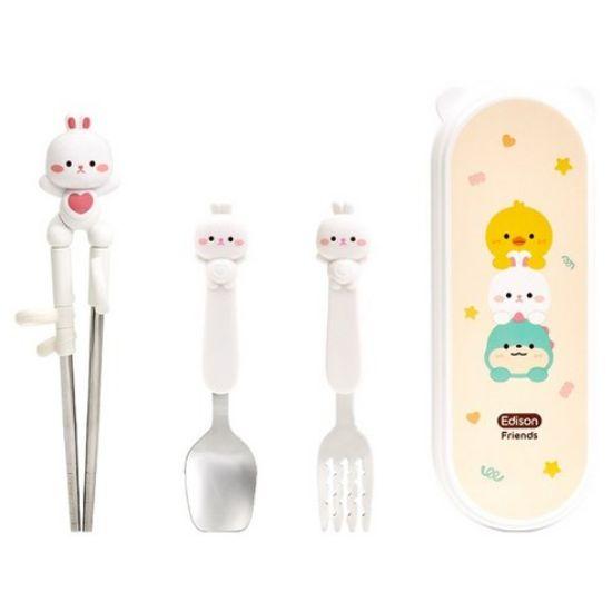 Edison Friends 4-Piece Training Cutlery Set with Case White