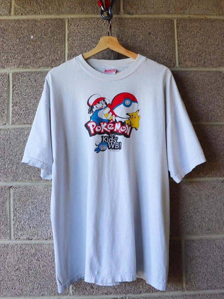 Vintage 1999 Pokémon Kids WB Promo Shirt Size XL Ash Pikachu Polywag 2XL