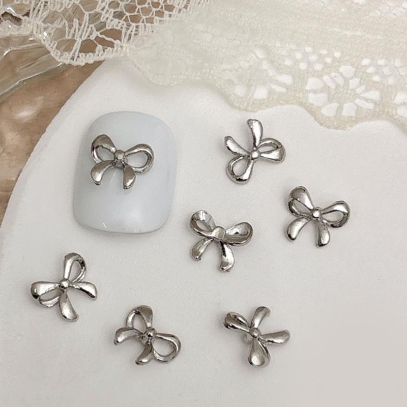 20pcs Metal Bowknot Nails Art Decoration 3D Nail Charms for Women Nails Art