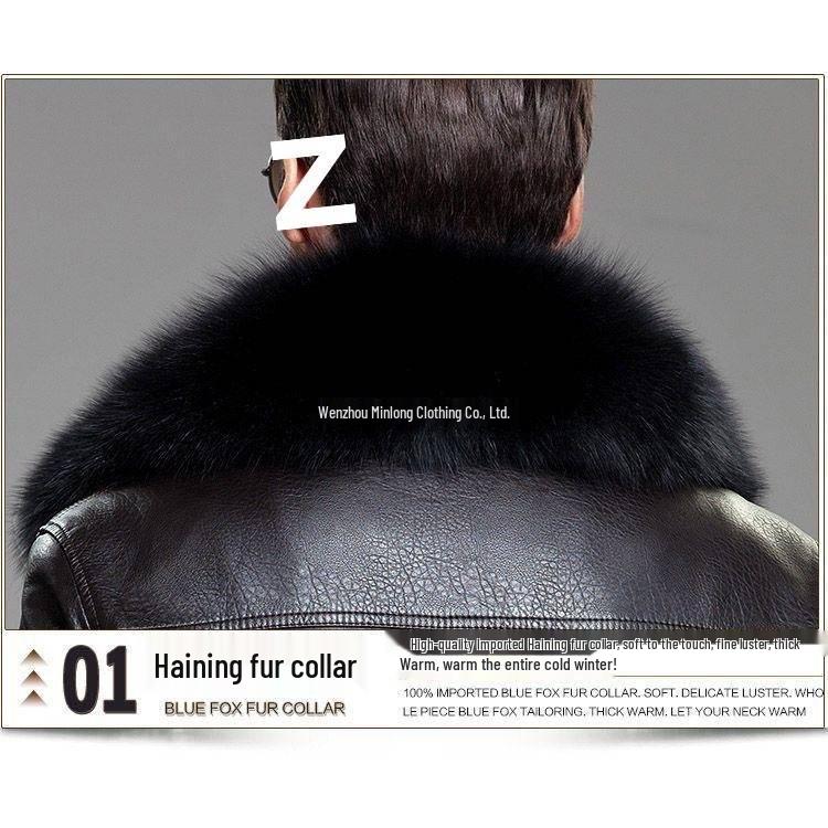 Herren Plus Size Dicke Lederjacke mit Pelzfutter - Winterbekleidung