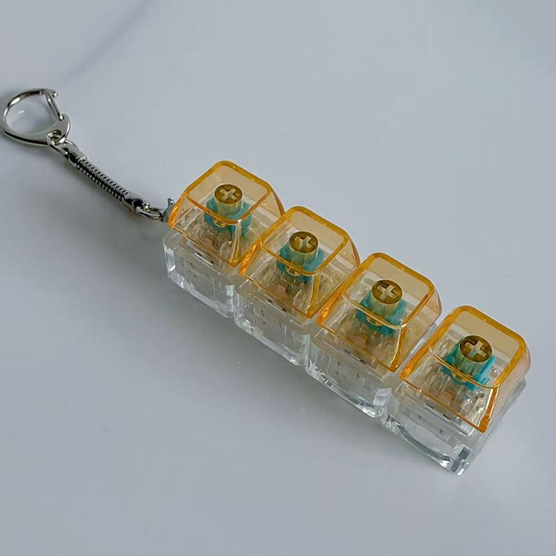 1Pc Light Up Keyboard Keychain Stress Relief Clickable Led Button Toy For People With Anxiety Office Desk Accessory