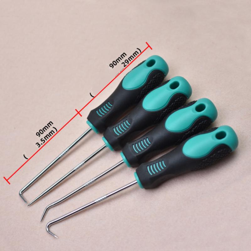 4 szt. Samochodowy Zestaw Wkrętaków do Uszczelniaczy Olejowych O-ring Narzędzie do Usuwania Uszczelek Ściągacz Długi Zestaw Narzędzi do Usuwania Auto Samochód Haczyk