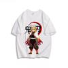Popular Anime Demon Slayer Print 100% Pure Cotton Short Sleeved Summer Men's Outdoor Casual Fashion Comfortable Streetwear