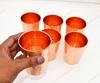 Kobber Hamret Vannglass For Drikking Sett med 6