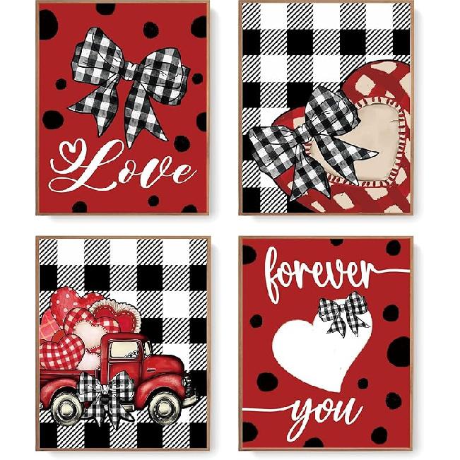 LARTSFRO Coquette Valentines Day Decorations Wall Art Prints, Love be Mine Poster for Room Aesthetic Prints for Living Room Bedroom, Coquette Gifts