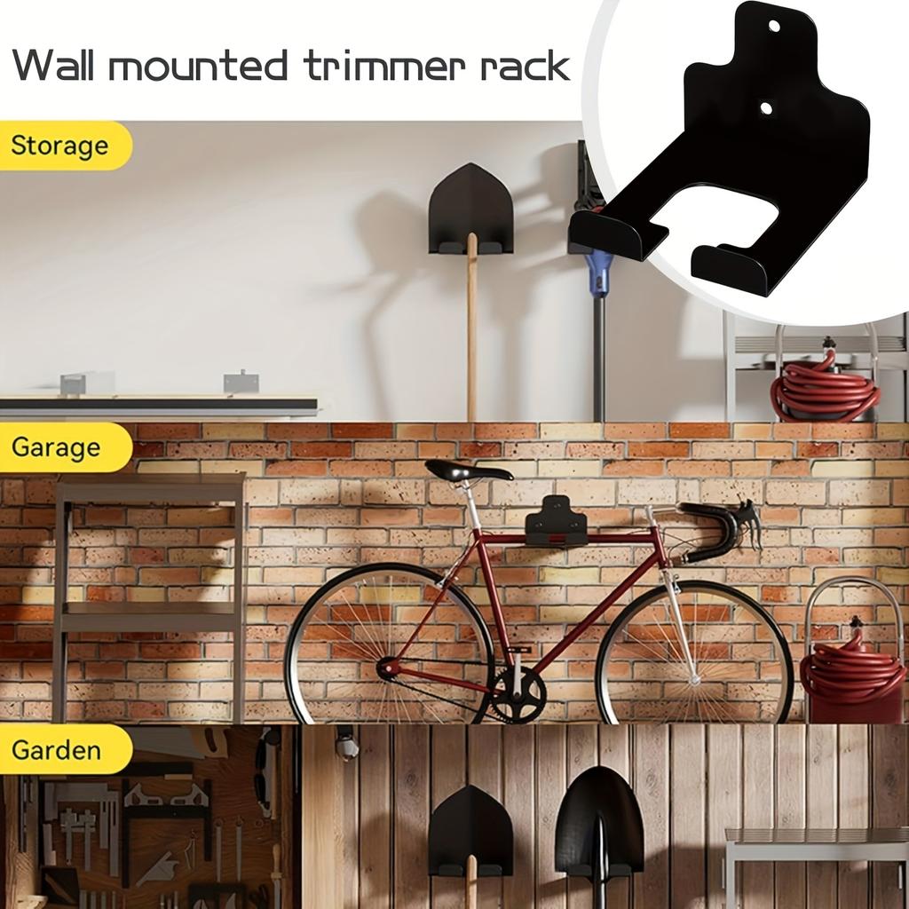 Metal Wall-Mounted Weed Whacker and Lawn Mower Rack – for Garage & Garden Storage, Garden Weeding Machine Storage Rack, All-in-One Tool Organizer