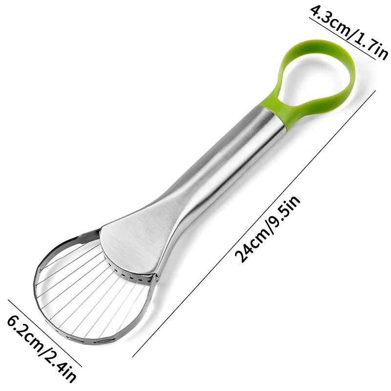 Avocado Slicer 2 In 1 Stainless Steel Avocado Cutter Peeler Knife Pitaya Kiwi Slicer Peeler Kitchen Gadget Fruit Vegetable Tools
