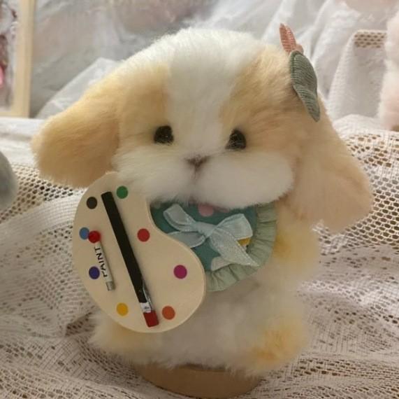 Lop-Eared Rabbit DIY Kit: Cute Rabbit Fur Twist Stick Doll Gift