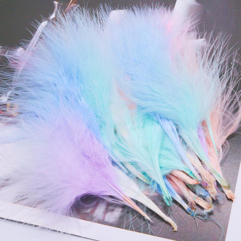 8-12cm Colored Plumas Natural Turkey Marabou Feather Fluffy Plume Wedding Dress Party DIY Decorations Handicraft Accessories