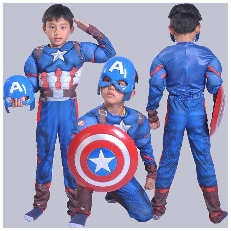 Premium Quality Kids Captain America Costume For Super Hero Avengers Fans
