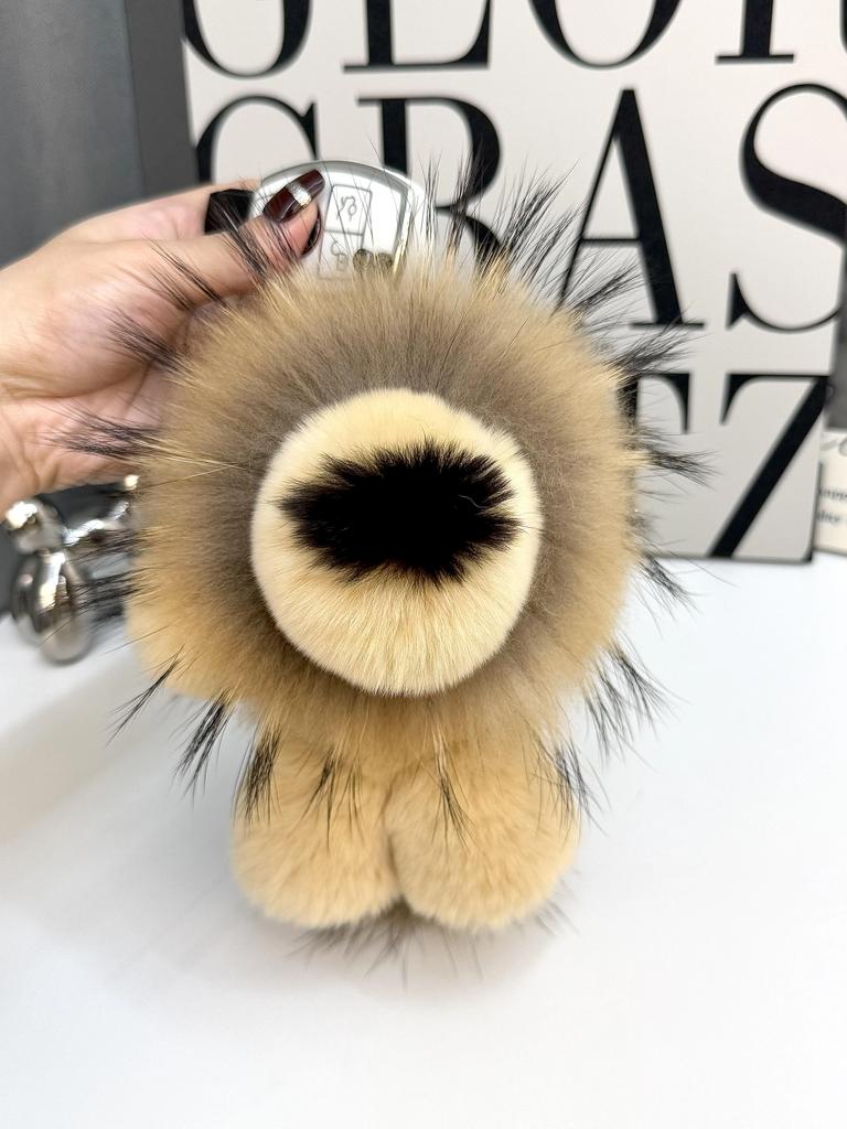 Little Lion Plush Backpack Accessories Pendant Real Rex Rabbit Hair Keychain Pendant Doll Doll Bag Pendant