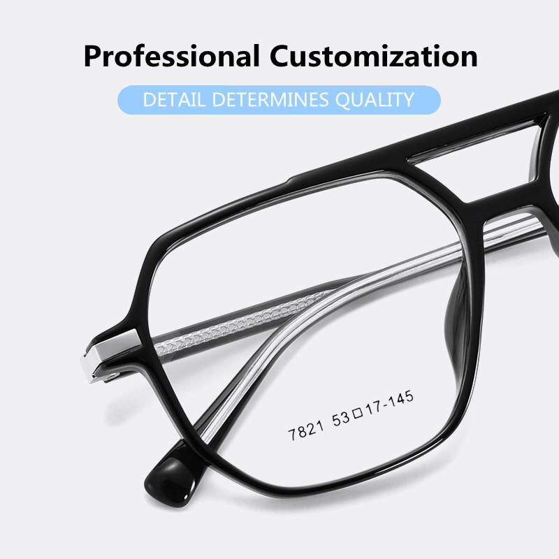 Transparent Double Beam Retro Flat Spectacles Myopia Glasses Frame Men And Women Trend Eyeglasses Optical Prescription Eyewear